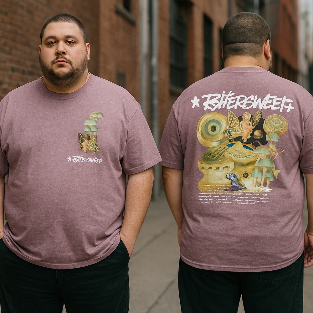 Bittersweet 2XL Graphic Tee Fairy Mushroom Purple